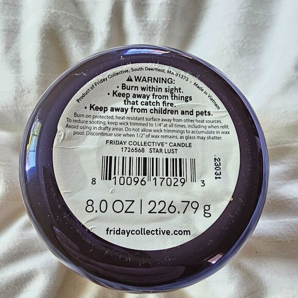 New Friday Collective Star Lust Candle 8 Oz Scented With Essential Oils - Picture 2 of 8